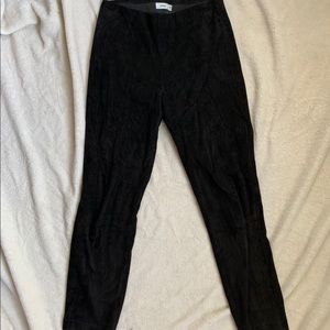 Vince crop leather and satin pants